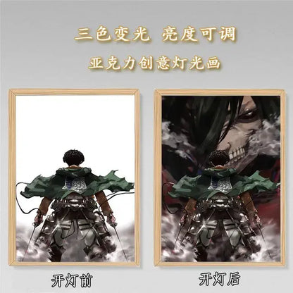 Cartoon Anime Attack On Titan Bedside Picture Frame Lamp