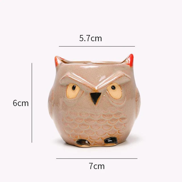 Ceramic Owl-Shaped Planters!