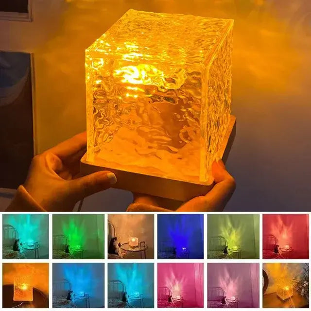 Dynamic Rotating Water Ripple Projector Night Light