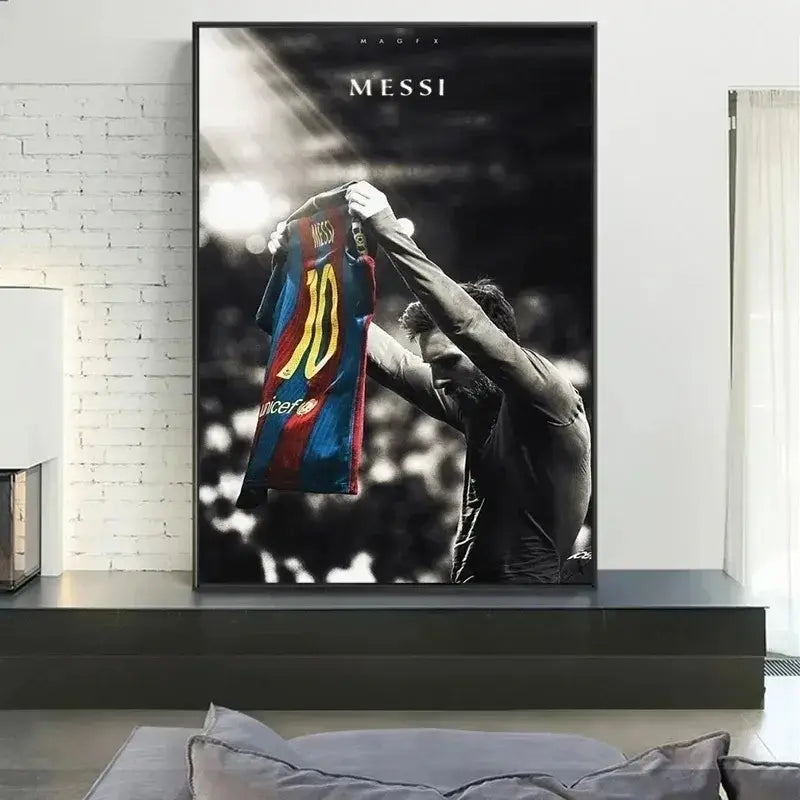 Football Star Messi Retro Poster